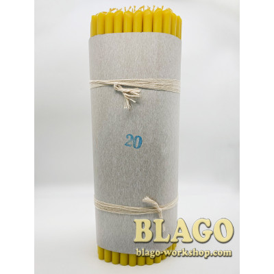 Candles church paraffin No. 20, height, cm: 28.5, diameter, cm: 1, 100 pieces