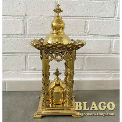 Brass offering box in Greek style 16x17x36 cm