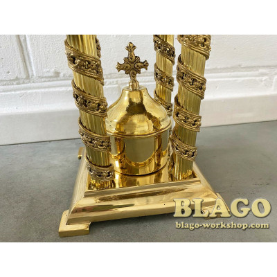 Brass offering box in Greek style 16x17x36 cm