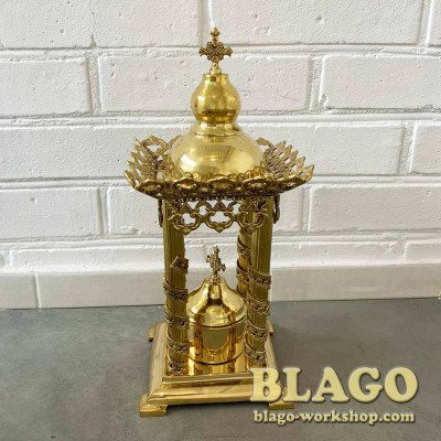 Brass offering box in Greek style 16x17x36 cm