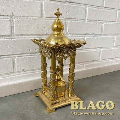 Brass offering box in Greek style 16x17x36 cm