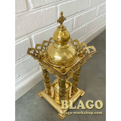 Brass offering box in Greek style 16x17x36 cm