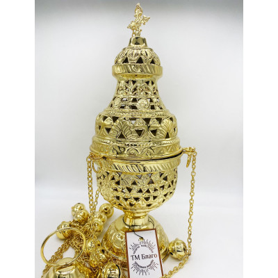 Кадило грецьке, чеканка, 12х31 см
