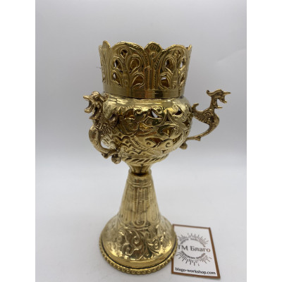 Лампада на довгій ніжці Греція, латунь, 7,5х18 см