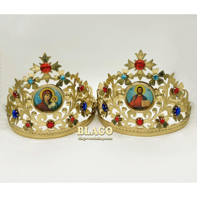 Венцы венчальные "Греческая тиара" латунные, раздвижные, 17х14 см