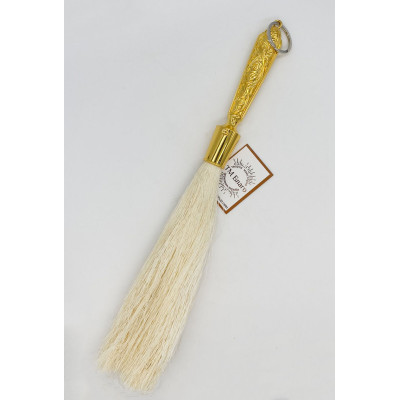 Sprinkler (natural pile) with brass handle, 35 cm