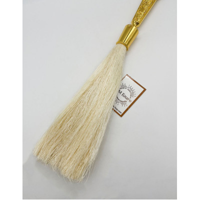 Sprinkler (natural pile) with brass handle, 35 cm