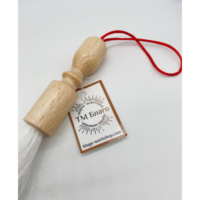 Sprinkler (artificial pile) with wooden handle, 21 cm