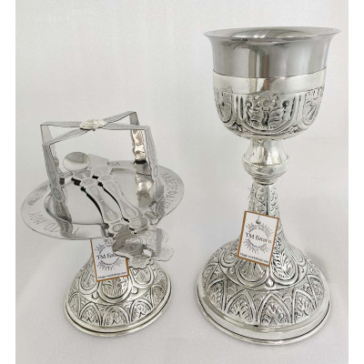  Євхаристичний набір Грецький з чеканкою, нікель, 1000 мл