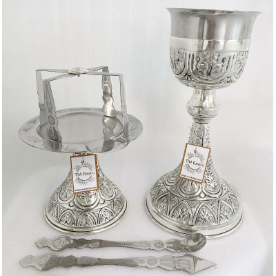  Євхаристичний набір Грецький з чеканкою, нікель, 1000 мл